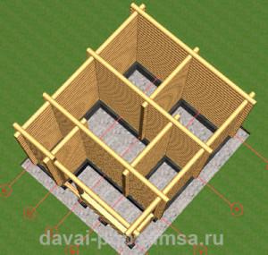 Деревянная баня 5x6 метров &ndash; чертежи бревенчатых стен 