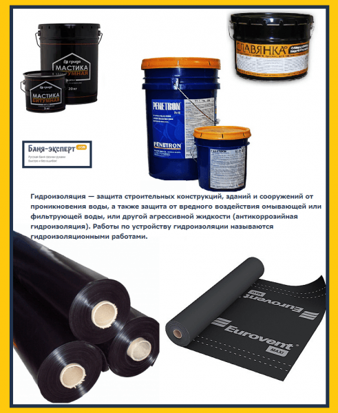Гидроизоляция бани Гидроизоляция бани