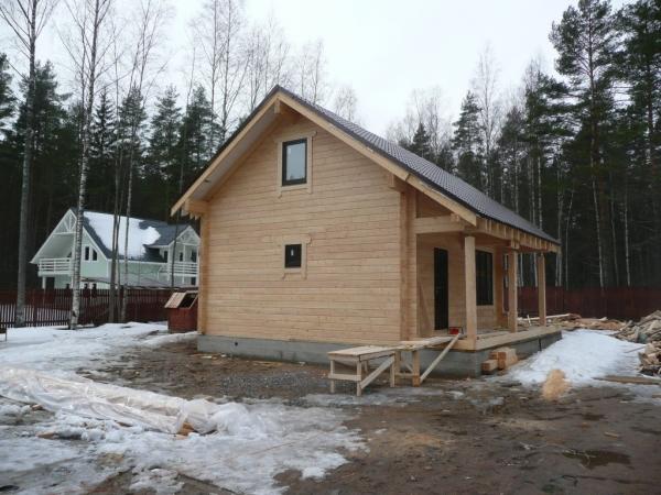 Двухэтажная баня из бруса 6 х 6 Двухэтажная баня из бруса 6 х 6