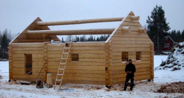 Норвежская рубка. Дома и бани из лафета