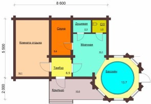 Проекты бань из бруса с бассейном Проекты бань из бруса с бассейном