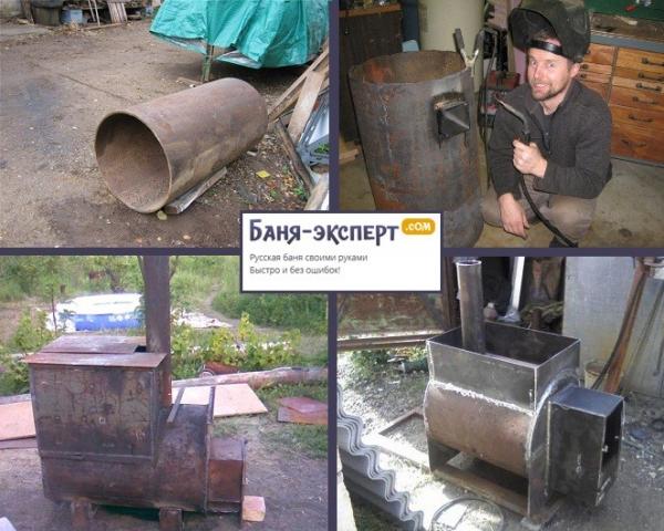 Как сварить печь для бани из трубы Как сварить печь для бани из трубы