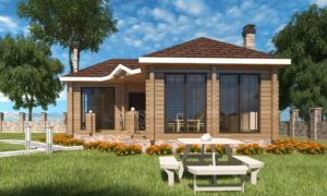 Проекты бань из профилированного бруса с верандой