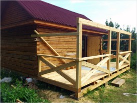 Проекты бань из профилированного бруса с верандой