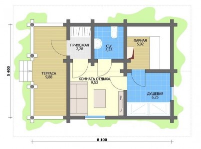 Проекты бань из профилированного бруса с верандой