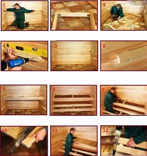 Полок для бани своими руками чертежи Полок для бани своими руками чертежи