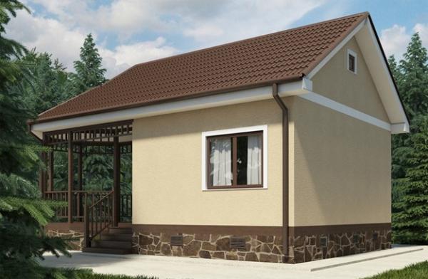 Проект бани 4 на 4 с верандой Проект бани 4 на 4 с верандой