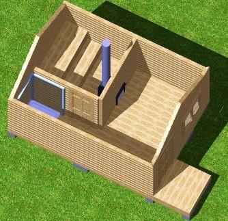 Проекты бань из бруса 3х4 — чертеж Проекты бань из бруса 3х4 — чертеж