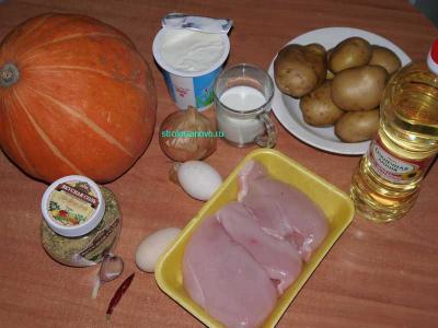  
Тыква с куриной грудкой