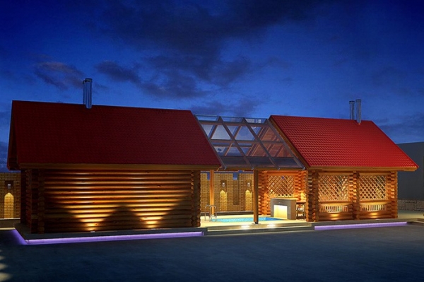 Проекты бань из профилированного бруса с верандой