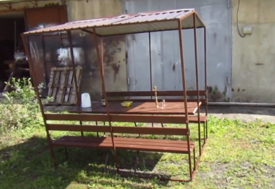 Беседки для дачи своими руками простые: стальные, деревянные, каменные Беседки для дачи своими руками простые: стальные, деревянные, каменные