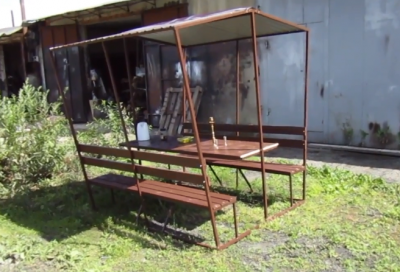 Беседки для дачи своими руками простые: стальные, деревянные, каменные Беседки для дачи своими руками простые: стальные, деревянные, каменные