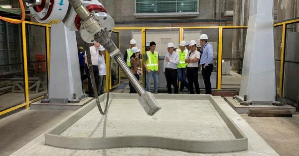 Сингапур тестирует 3D-принтер для печати архитектурных объектов цементными смесями  Сингапур тестирует 3D-принтер для печати архитектурных объектов цементными смесями