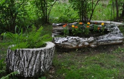 Оригинальное оформление клумб – вторая жизнь для брёвен и пней Оригинальное оформление клумб – вторая жизнь для брёвен и пней