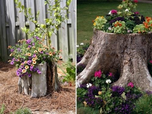 Оригинальное оформление клумб – вторая жизнь для брёвен и пней Оригинальное оформление клумб – вторая жизнь для брёвен и пней