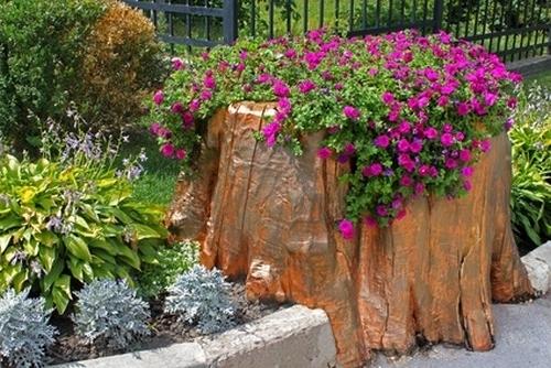 Оригинальное оформление клумб – вторая жизнь для брёвен и пней Оригинальное оформление клумб – вторая жизнь для брёвен и пней