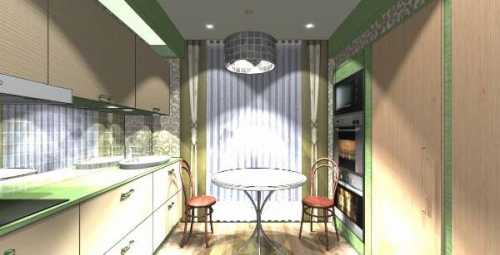 Подбираем мебель для узкой кухни