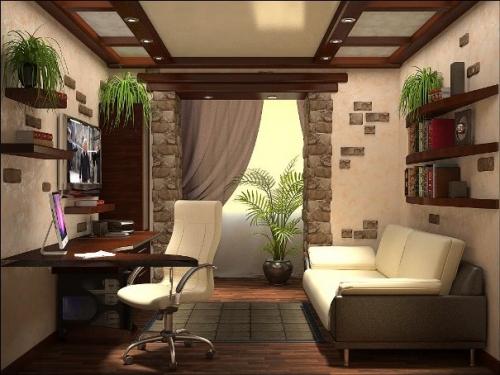 Интерьер кабинета в домашних стенах