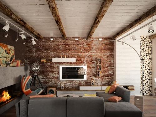 Обустройство и мебель в гостиной стиля лофт Обустройство и мебель в гостиной стиля лофт