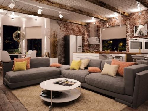 Обустройство и мебель в гостиной стиля лофт Обустройство и мебель в гостиной стиля лофт