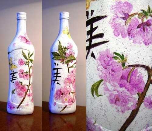 Декор из стеклянных бутылок Декор из стеклянных бутылок