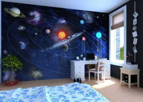 Детская комната в космическом стиле Детская комната в космическом стиле