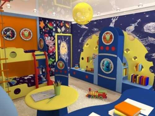 Детская комната в космическом стиле Детская комната в космическом стиле