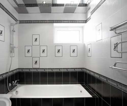 Ванная комната в чёрно-белых тонах Ванная комната в чёрно-белых тонах