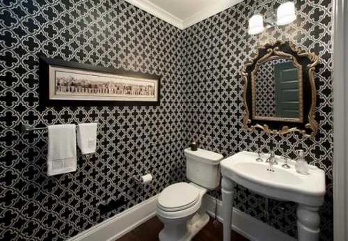 Ванная комната в чёрно-белых тонах Ванная комната в чёрно-белых тонах