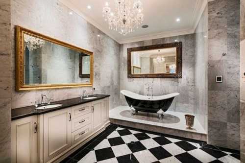 Ванная комната в чёрно-белых тонах Ванная комната в чёрно-белых тонах