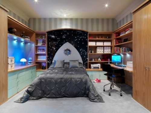 Детская комната в космическом стиле Детская комната в космическом стиле