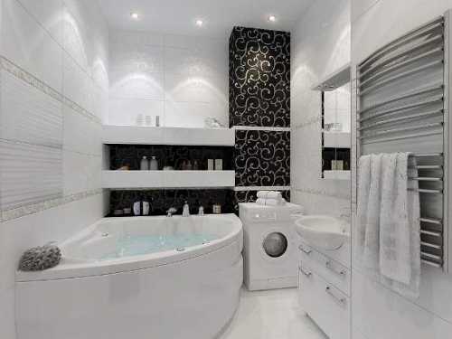 Ванная комната в чёрно-белых тонах Ванная комната в чёрно-белых тонах