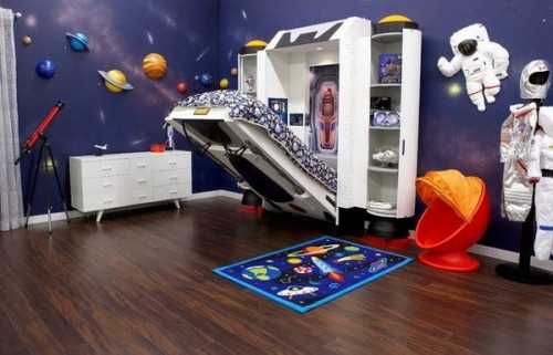 Детская комната в космическом стиле Детская комната в космическом стиле