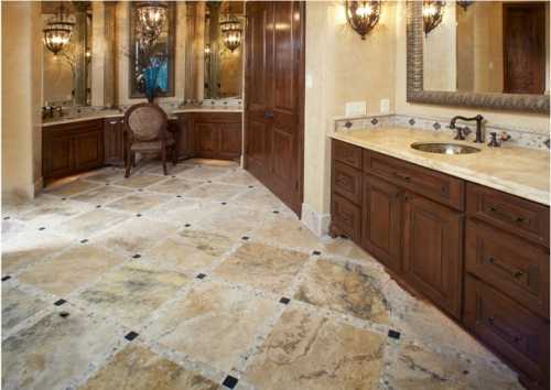 Пол из камня в квартире (доме)