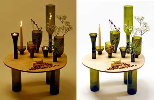 Декор из стеклянных бутылок Декор из стеклянных бутылок