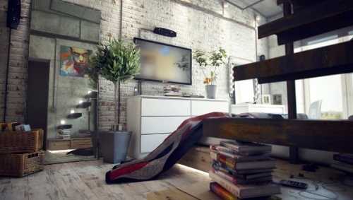 Индустриальный стиль в интерьере комнаты Индустриальный стиль в интерьере комнаты