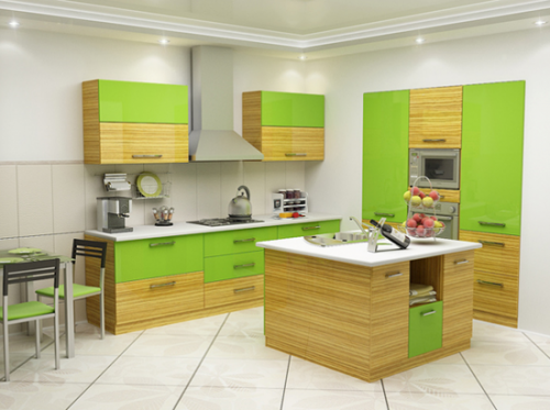 Кухня в зелёных тонах Кухня в зелёных тонах