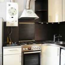 Кухня в хрущевке с газовой колонкой: варианты размещения, 37 фото